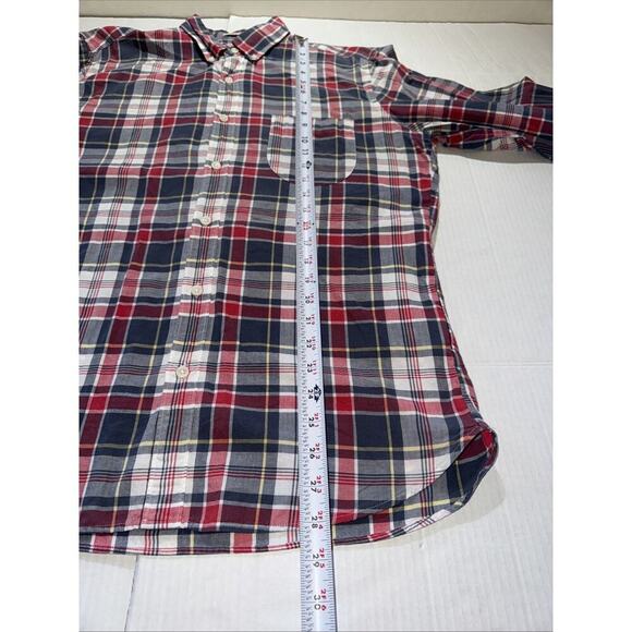 J. Crew Button Down Shirt Men's L Slim Colorful Indian Madras Plaid Lightweight - Picture 7 of 12